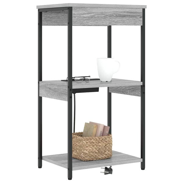 vidaXL Armadio da Notte con lo scaffale Grigio Sonoma 41 x 31 x 76 cm