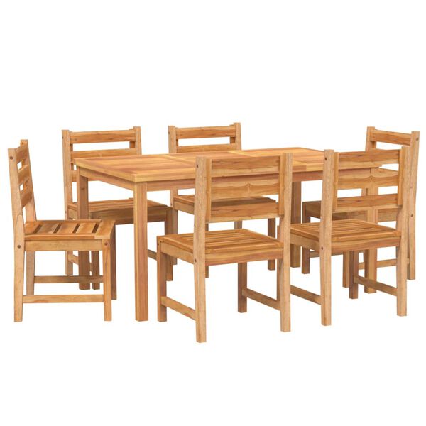 vidaXL Set da Pranzo da Giardino 7 pz in Legno Massello di Teak