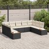 vidaXL Set Divano da Giardino con cuscino 9 pcs Nero Poly Rattan