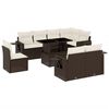 vidaXL Set Divani da Giardino 9pz con Cuscini Marrone in Polyrattan