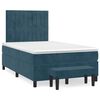 vidaXL Giroletto a Molle con Materasso Blu Scuro 120x200 cm in Velluto