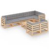 vidaXL Set Salotto Giardino 9 pz Cuscini Antracite Legno Massello Pino