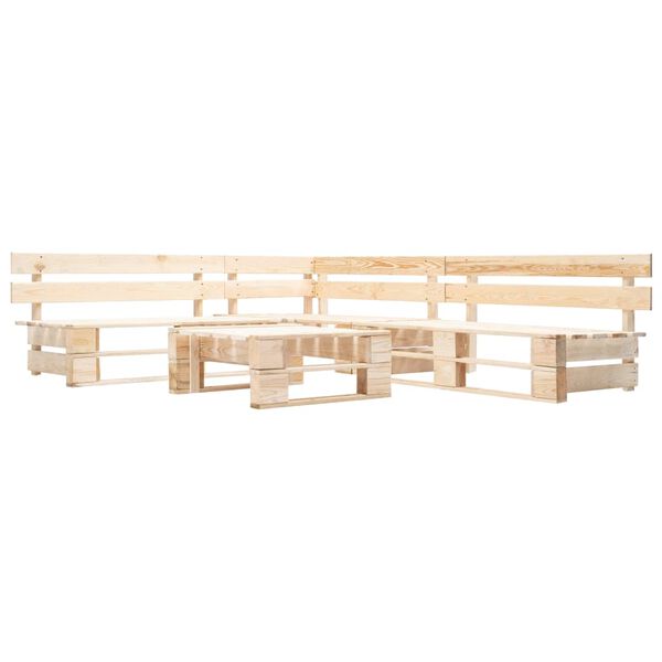 vidaXL Set Divani da Giardino Pallet 4 pz con Cuscini Grigi in Legno