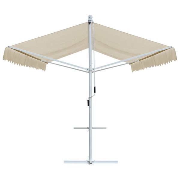 vidaXL Tenda Parasole con Piedistallo 500x300 cm Crema