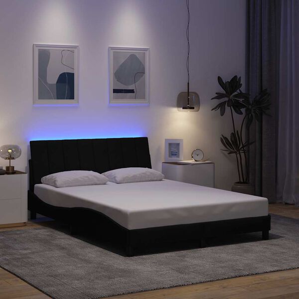 vidaXL Giroletto senza Materasso Hanko Nero 120x200 cm Tessuto