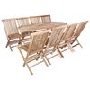 vidaXL Set di Mobili da Giardino 9 pz Naturale Legno di teak solido