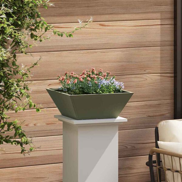 vidaXL Vaso da giardino Verde oliva 40 x 40 x 15 cm