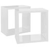 vidaXL Mensole Parete a Cubo 2 pz Bianco Lucido 26x15x26 cm