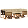 vidaXL Set di divani da esterno con cuscino 7 pcs Naturale e Beige