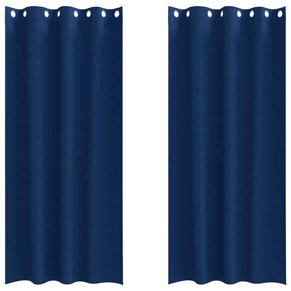 vidaXL Tende Blackout con Anelli 2 pcs Blu Scuro 245 x 140 cm