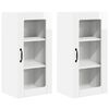 vidaXL Mobile in vetro da parete PORTO 2 pcs Bianco Lucido