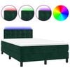 vidaXL Letto a Molle con Materasso e LED Verde Scuro 120x200cm Velluto