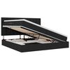 vidaXL Letto con contenitore e LED Nero 200 x 200 cm Poliestere