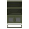vidaXL Credenza Verde Oliva 68x39x123 cm in Acciaio