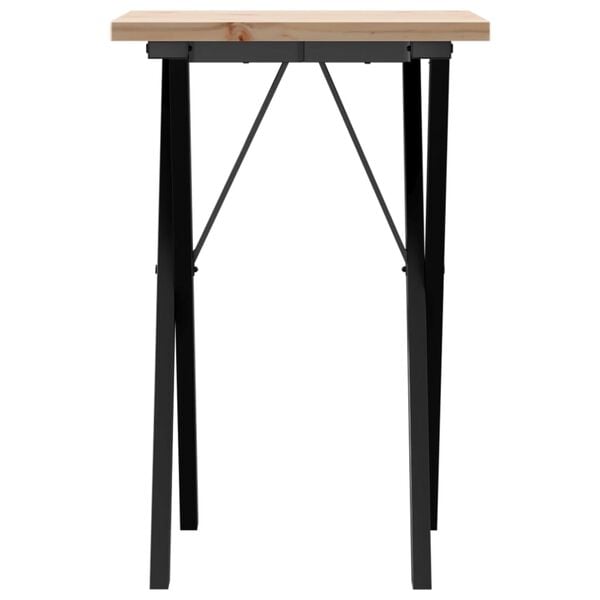 vidaXL Tavolo da Pranzo Telaio a X 50x50x75,5 cm Legno Pino e Acciaio