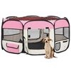 vidaXL Box per Cani Pieghevole con Borsa Trasporto Rosa 145x145x61 cm