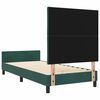 vidaXL Letto a molle con testiera Verde Scuro 90 x 200 cm Velluto