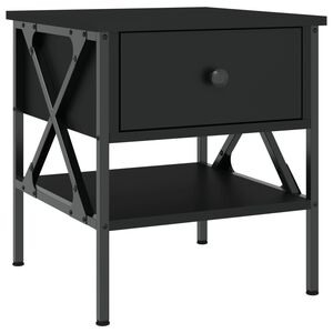 vidaXL Comodino Nero 40x42x45 cm in Legno Multistrato