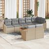 vidaXL Set Divano da Giardino con cuscino 9 pcs Beige polyrattan