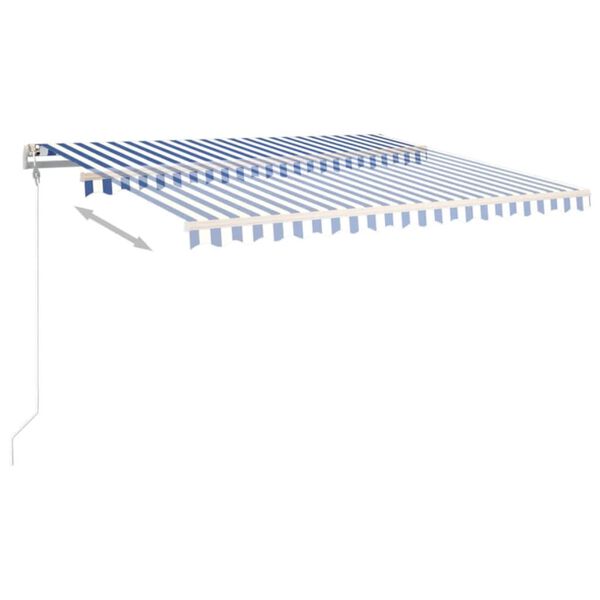 vidaXL Tenda da Sole Retrattile Automatica 400x350 cm Blu e Bianca