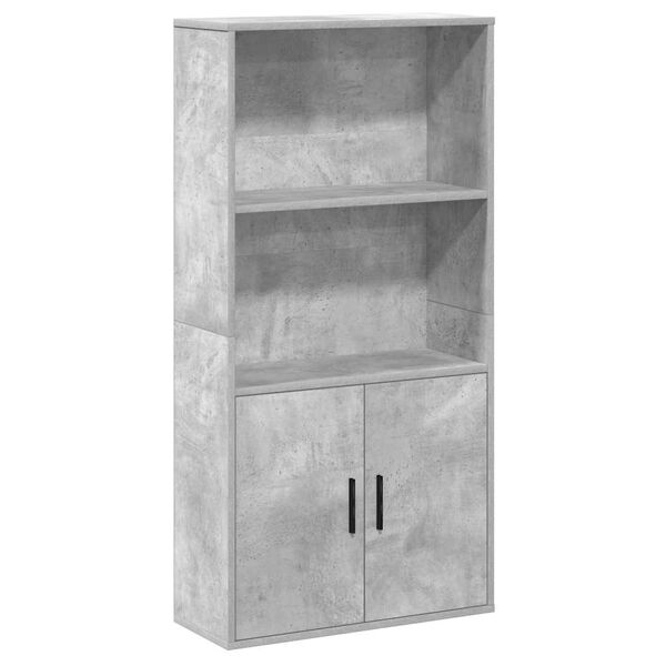 vidaXL Libreria Grigio Cemento 60x24x120 cm in Legno Multistrato