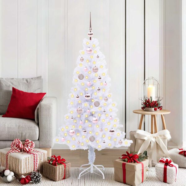 vidaXL Albero di Natale artificiale Bianco 150 cm PVC e Acciaio