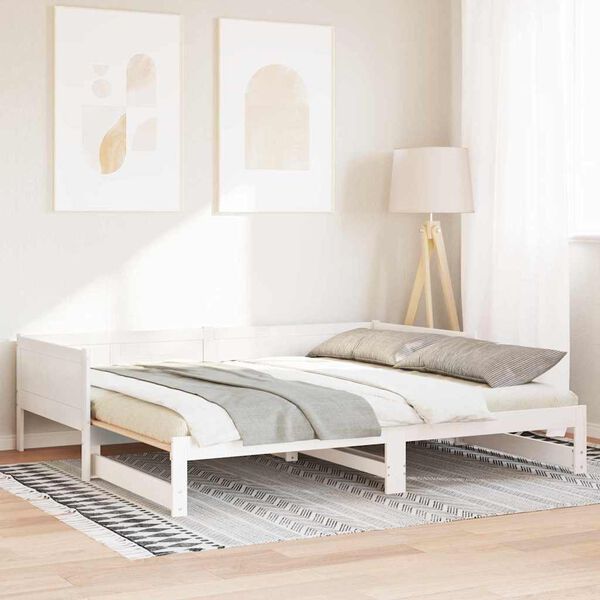 vidaXL Letto Giorno Estraibile Bianco 203,5 x 184 x 56,5 cm