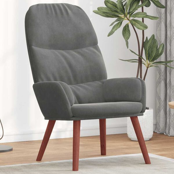 vidaXL Sedia Relax Grigio Scuro in Velluto