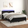 vidaXL Letto a Molle con Materasso e LED Nero 140x190 cm in Velluto