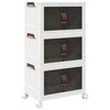 vidaXL Scatola Portaoggetti con Ruote 3 Livelli 28 L 48,5x29,5x86 cm