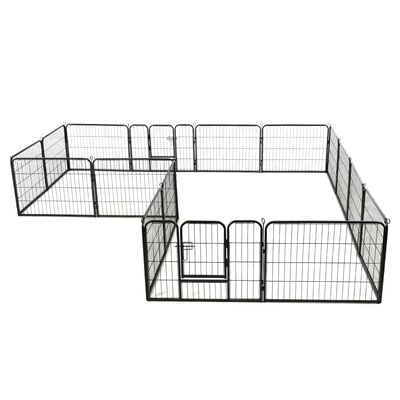 vidaXL Box per Cani con 16 Pannelli in Acciaio 60x80 cm Nero