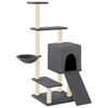vidaXL Albero per Gatti con Tiragraffi in Sisal Grigio Scuro 130,5 cm