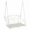 vidaXL Panchina a Dondolo Acciaio 105,5 x 61 x 56 cm Bianco Antico