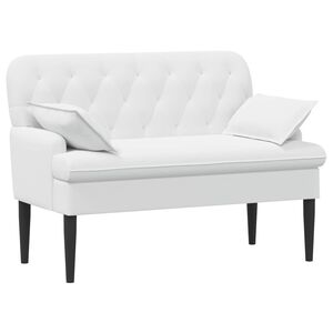 vidaXL Loveseat con bottoni imbottiti Bianco 111 x 68 x 80 cm Tessuto