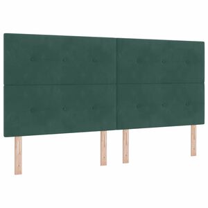 vidaXL Letto a Sorgente LED Verde Scuro 200 x 200 cm Tessuto
