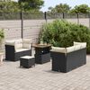 vidaXL Set Divano da Giardino 8 pcs Nero polyrattan