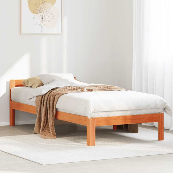 vidaXL Letto senza Materasso Marrone Cera 80x200 cm Legno di Pino
