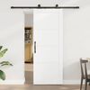 vidaXL Porta scorrevole Bianco e Nero 78 x 202 cm Pino massello