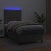 vidaXL Giroletto Molle con Materasso e LED Grigio 100x200cm Similpelle