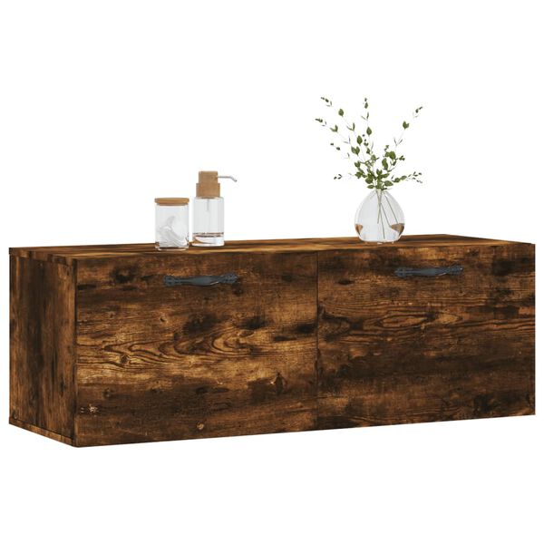 vidaXL Mobile a Parete Rovere Fumo 100x36,5x35 cm in Legno Multistrato