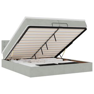 vidaXL Struttura Letto Pouf con Materasso 200x200 cm in Velluto