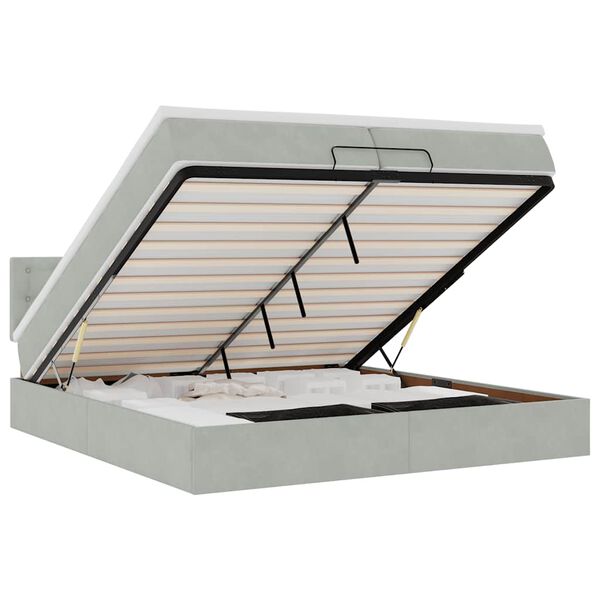 vidaXL Struttura Letto Pouf con Materasso 200x200 cm in Velluto