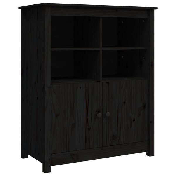 vidaXL Credenza Nera 83x41,5x100 cm in Legno Massello di Pino