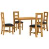 vidaXL Set da pranzo 5 pz Nero Legno di Quercia Massello