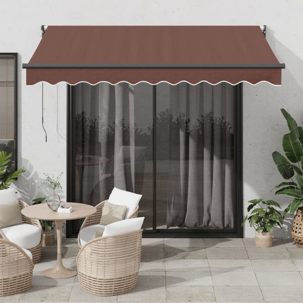 vidaXL Tenda da Sole Retrattile Automatica Marrone 300x250 cm