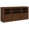 vidaXL Credenza con Luci LED Rovere Marrone 142,5x37x67 cm