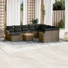 vidaXL Set Divani da Giardino 11 pz con Cuscini in Polyrattan Grigio