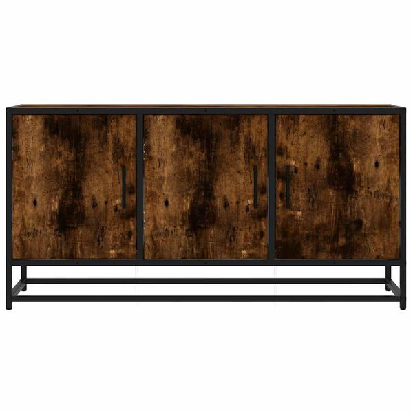vidaXL Mobile TV Rovere Fumo 100x35x50 cm Legno Multistrato e Metallo
