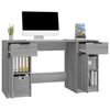 vidaXL Scrivania con Mobile Laterale Grigio Sonoma Legno Multistrato
