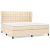 vidaXL Giroletto a Molle con Materasso Crema 200x200 cm in Tessuto